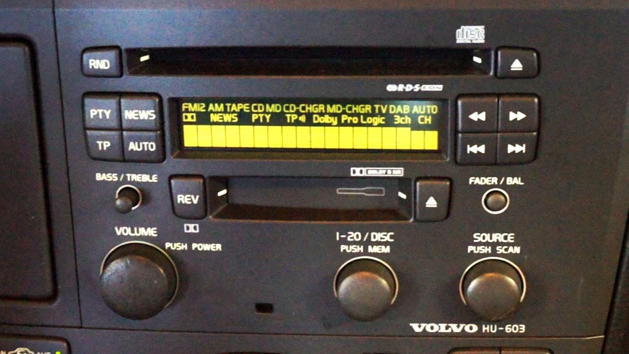 Volvo HU-603 HU-803 radio hidden menu and diagnostic mode