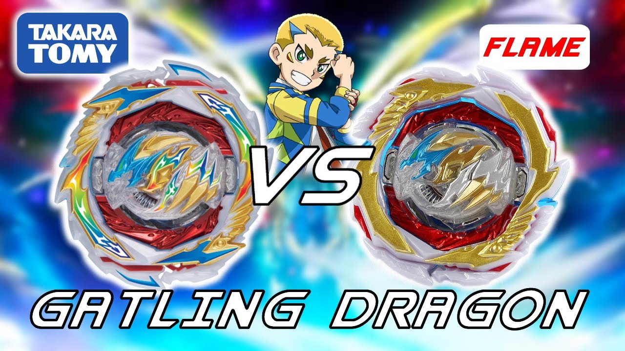 SO SÁNH BEYBLADE GATLING DRAGON FAKE FLAME VS TAKARA TOMY - beyblade fake có click tệ nhất??????