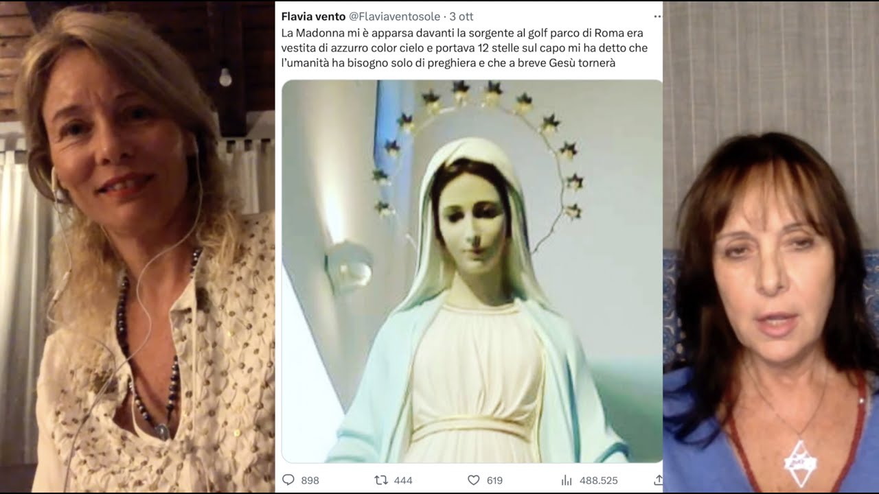 Flavia Vento racconta l&rsquo;apparizione della Madonna e dialoga  di extraterrestri con Marina Tonini