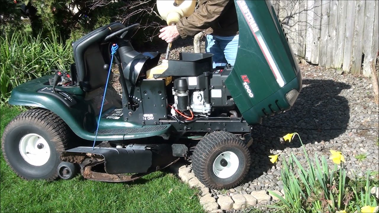 Ремонт райдера-газонокосилки CRAFTSMAN LT1000 — не заводится и не работает из-за слишком долгого ...