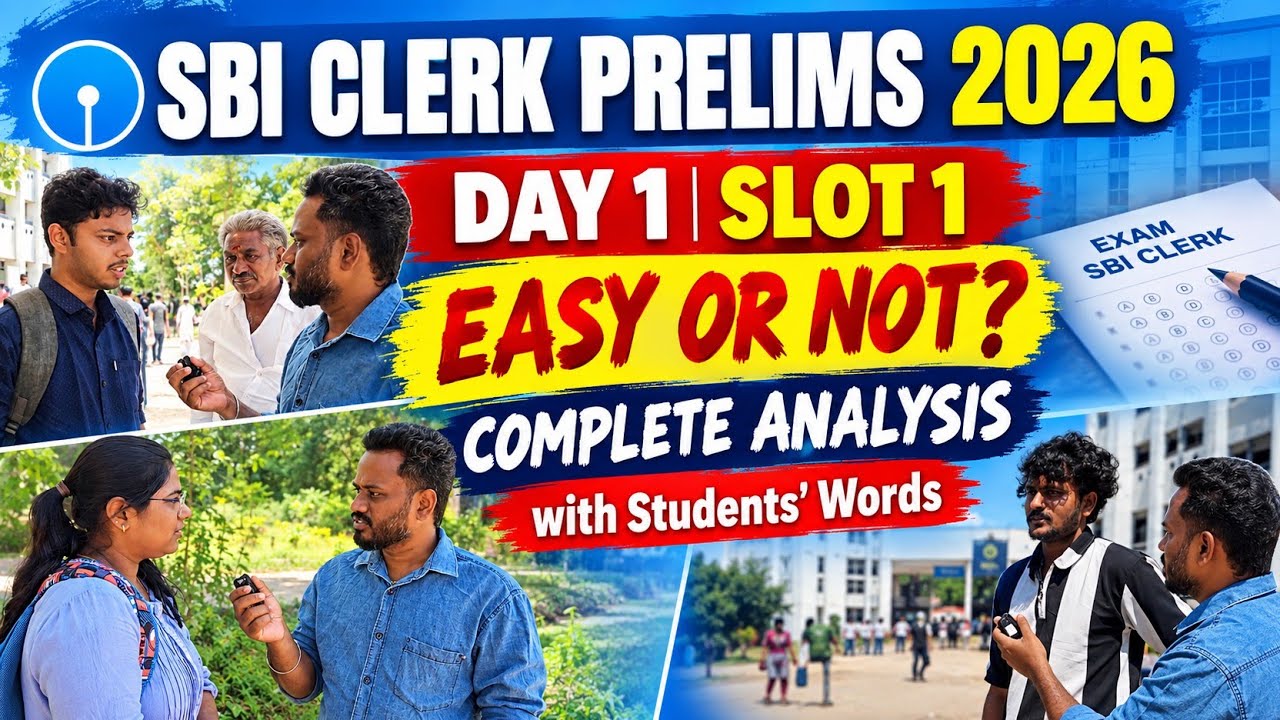SBI Clerk Prelims 2026 | Day 1 Slot 1 | Complete Analysis |  Important ALERT ⚠️ To Next Batch 