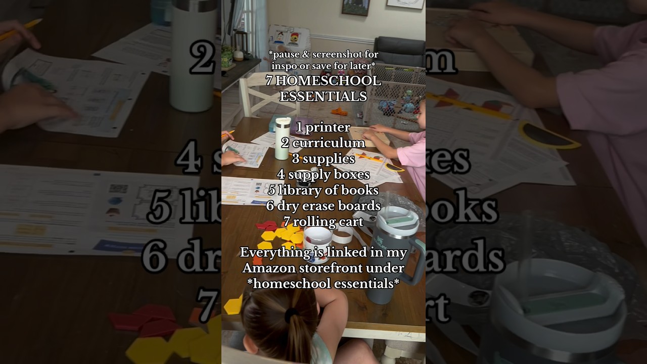 7 HOMESCHOOL must haves! #homeschooling #homeschoollife #homeschoolessentials #musthaves #sahm