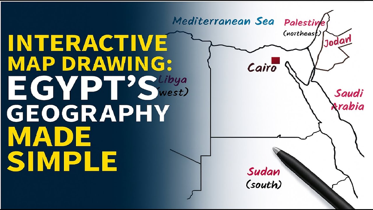 Interactive Map Drawing Egypt&rsquo;s Geography Made Simple