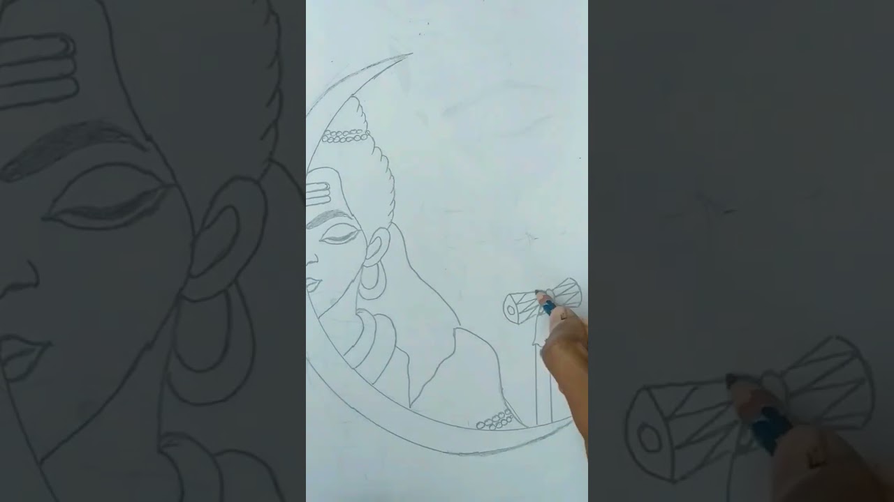 shivratri drawing with pencil sketch #shortsyoutube #subscribe