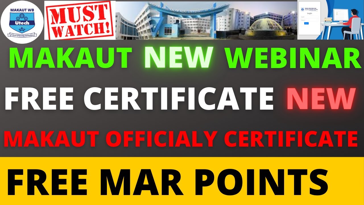 MAKAUT New Webinar | Free MAR Certificate | Free MAR Points | Animation Learning Makaut Webinar