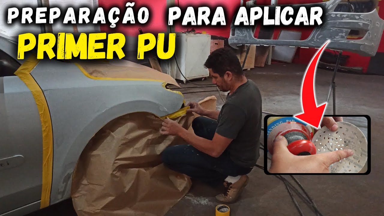 Preparando o carro para APLICAR PRIMER PU no Para-Choque e Para-Lama do I-30 Prata PASSO a PASSO...