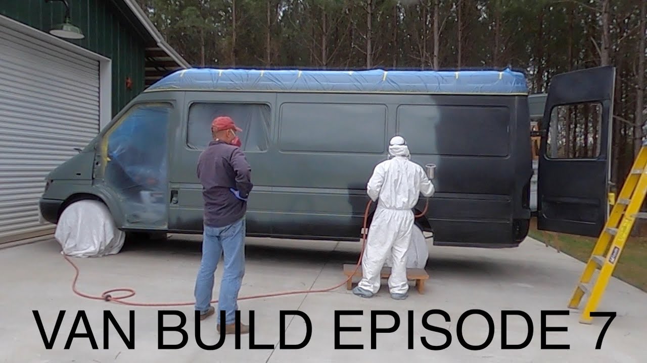 Van Build Episode Seven! Wet Sanding and Spraying the Top Coat of Paint! DIY T1N Sprinter Conversion