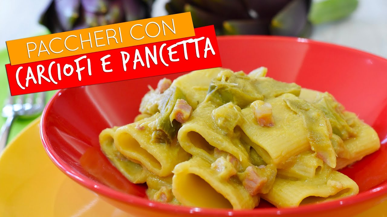 Pasta con carciofi e pancetta RICETTA FACILE - Artichokes and bacon pasta