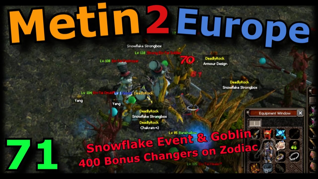 [71] Metin2 Europe - Treasure Hunt Goblin & Snowflake Event & 400 Bonus Changers on Zodiac Weapons