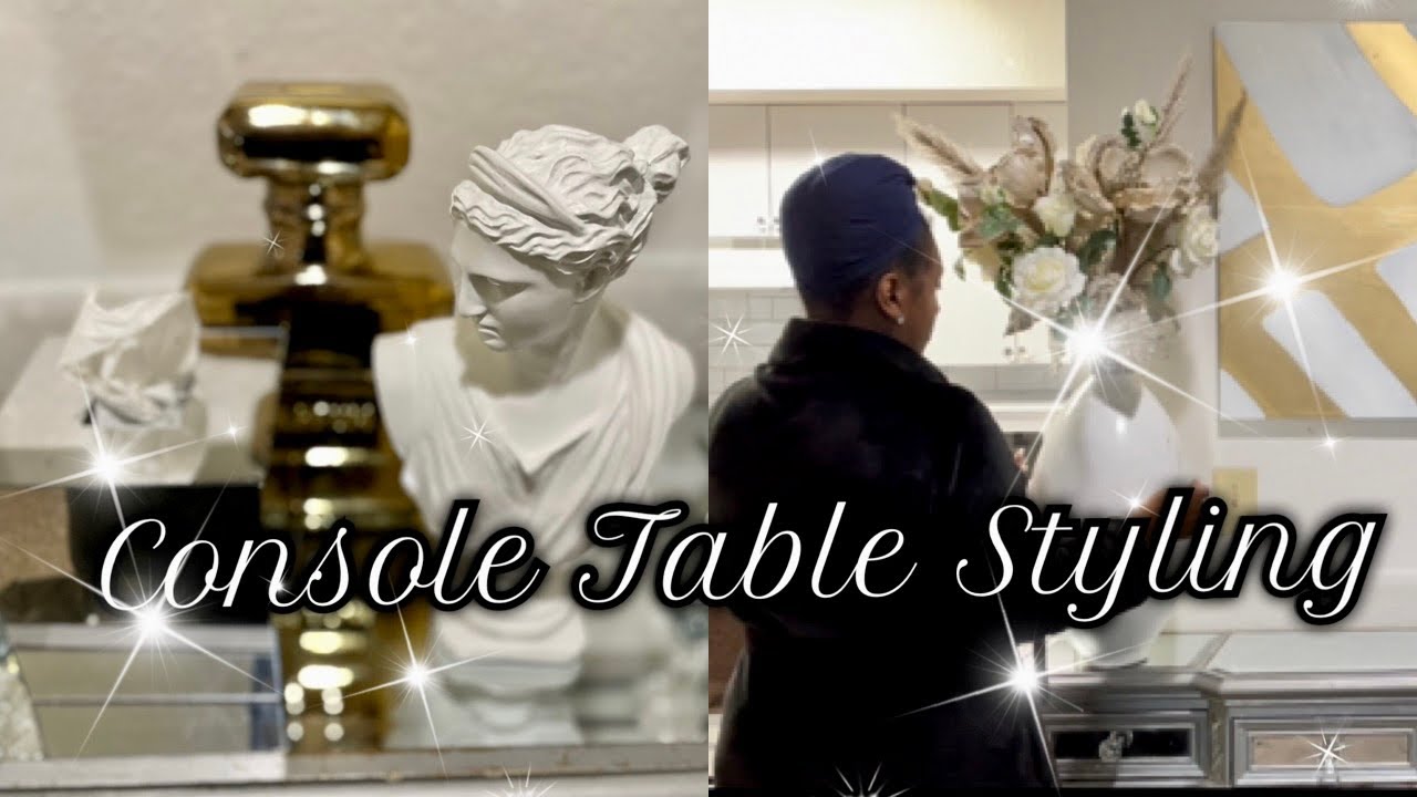 Decorate With Me • Console Table Styling • Room Decor Ideas • Modern Glam Revamp Wall Art