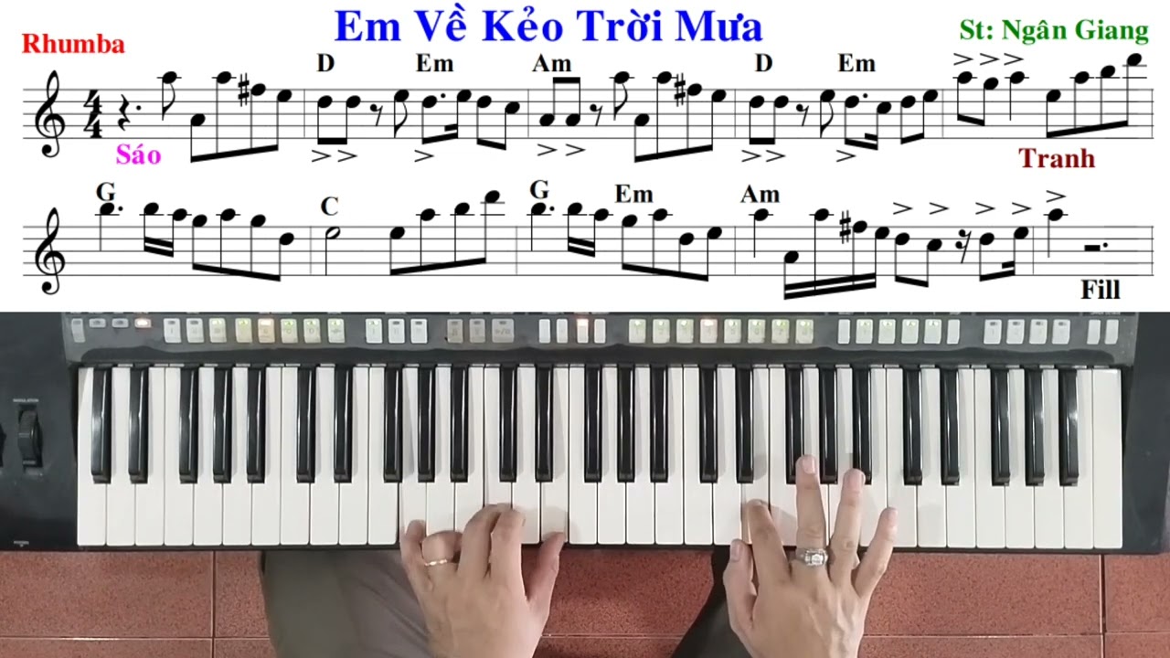 Bài: EM VỀ KẺO TRỜI MƯA - Ngân Giang | Hướng dẫn đệm hát - Ku Tèo Piano.