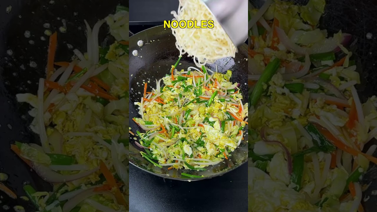 Fried Noodles with Egg & Veggies: Too Tasty to Handle 🍳🍜 #FriedNoodles  #VeggieStirFry #WokCooking