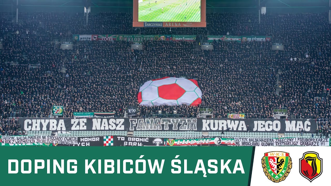 KIBICE: Doping kibic&oacute;w Śląska w meczu z Jagiellonią
