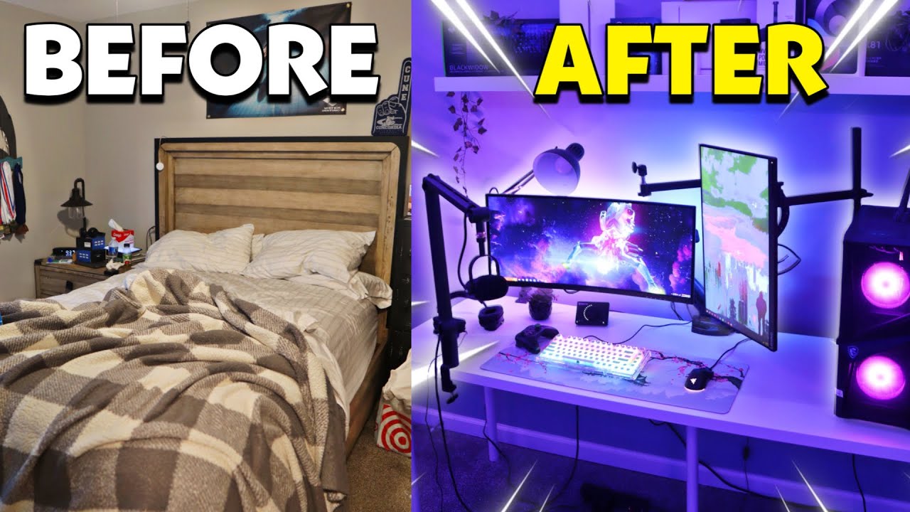 Transforming My MESSY Room Into My DREAM Gaming Setup!