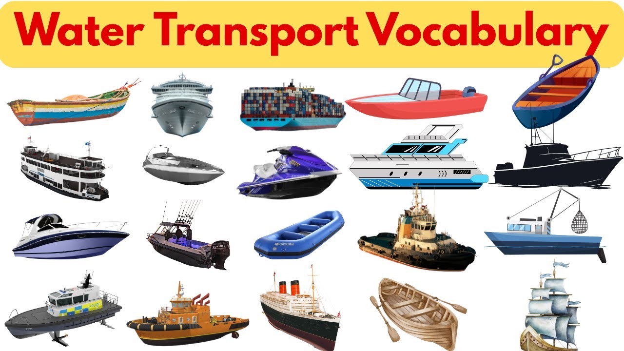 Learn Water Transport  | Submarines, Ferries & More | Kids Vocabulary  | #learningfun