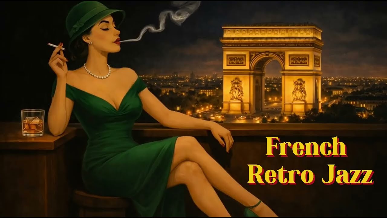 1950's Romantic Jazz Music in Paris – 1 Hour Vintage Café Ambience for Study & Work