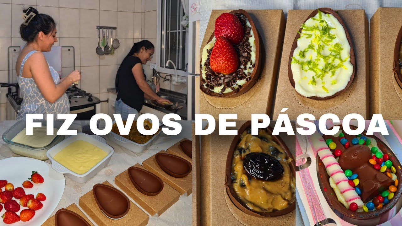 FIZ OVOS DE PÁSCOA! SABOR NINHO COM MORANGO, MOUSSE DE LIMÃO,DOCE DE LEITE | SIMPLES RÁPIDO E FÁCIL