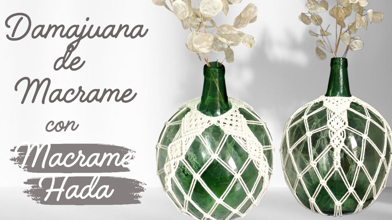 Como Decorar Botella o Damajuana de Macrame Tutorial Paso a Pas| DIY Hacer Botella de Macrame