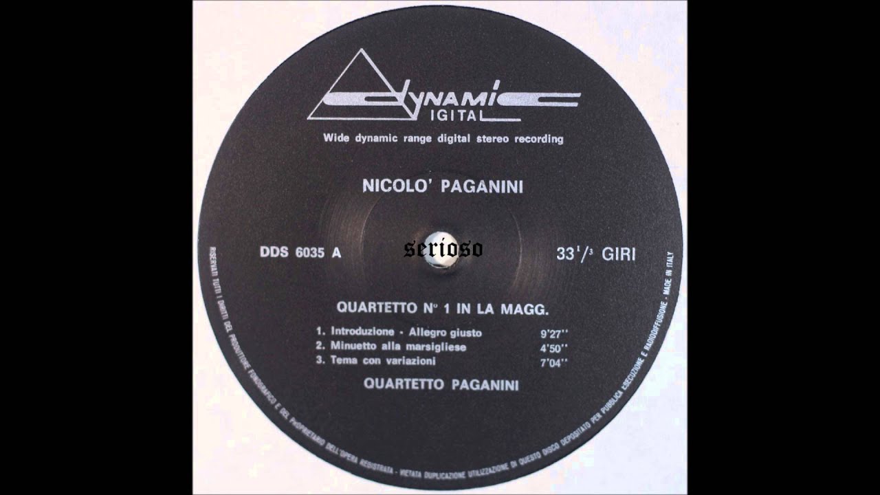 Paganini, Guitar Quartet No 1, Quartetto Paganini
