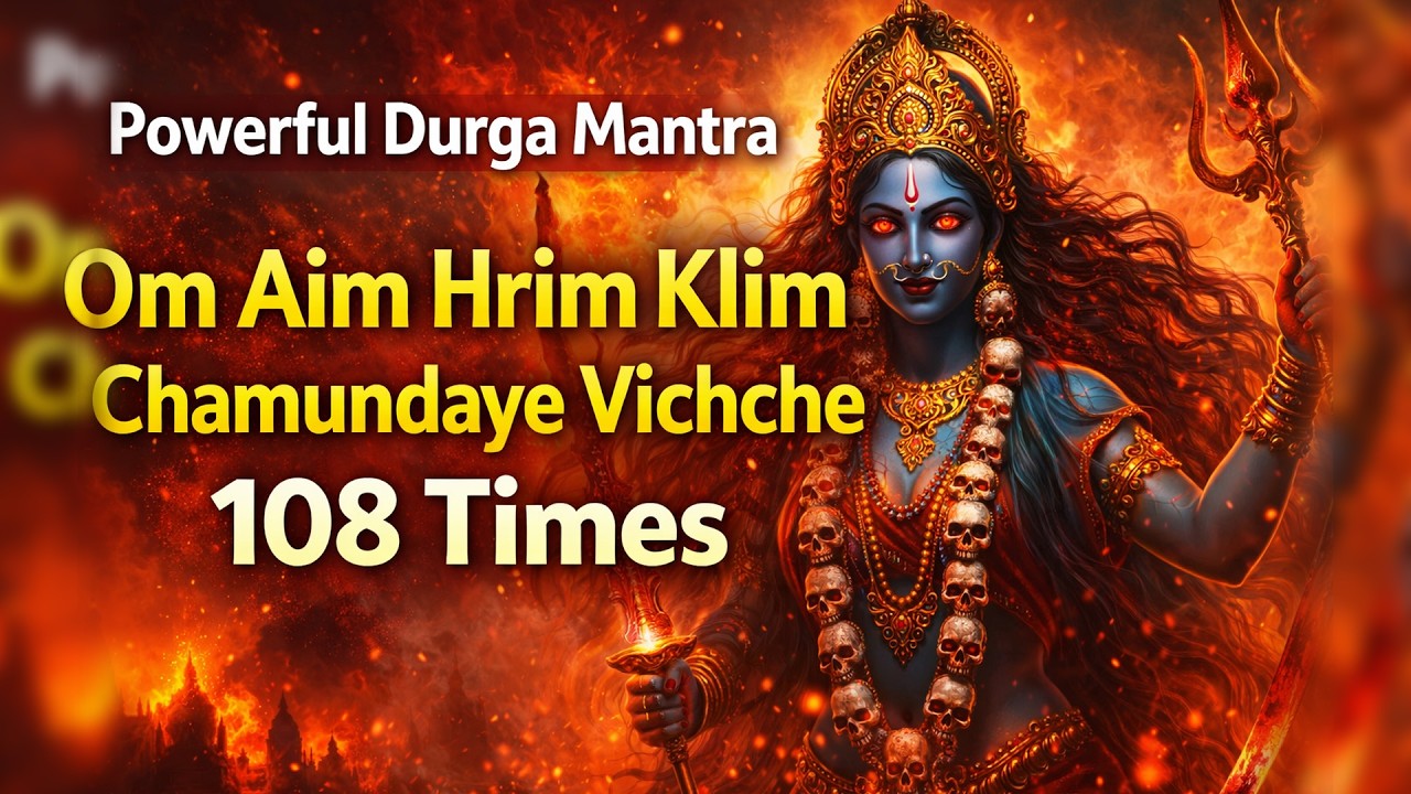 108 Times Durga Mantra Chanting | Om Aim Hrim Klim Chamundaye Vichche | Divine Energy