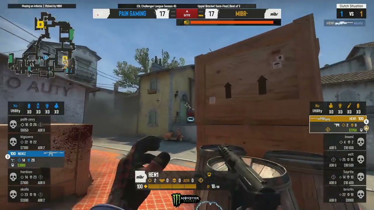 MIBR HEN1 - 1vs3 AWP clutch vs PAIN