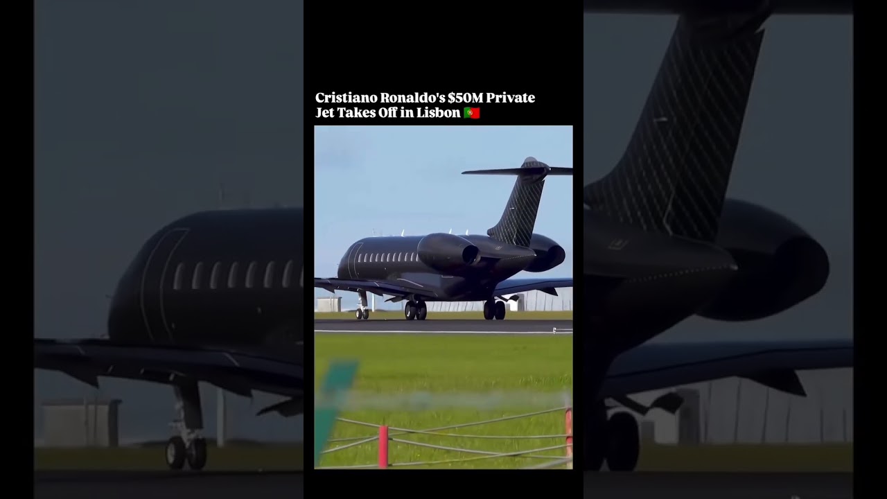 Cristiano Ronaldo's $50M Bombardier Global Express XRS Takes Off in Lisbon. ✈️