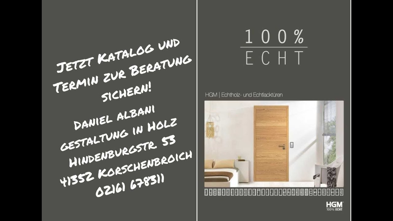 100% ECHT HGM | Der neue Echtholz- und Echtlackt&uuml;ren Katalog bei Daniel Albani - Gestaltung in Holz