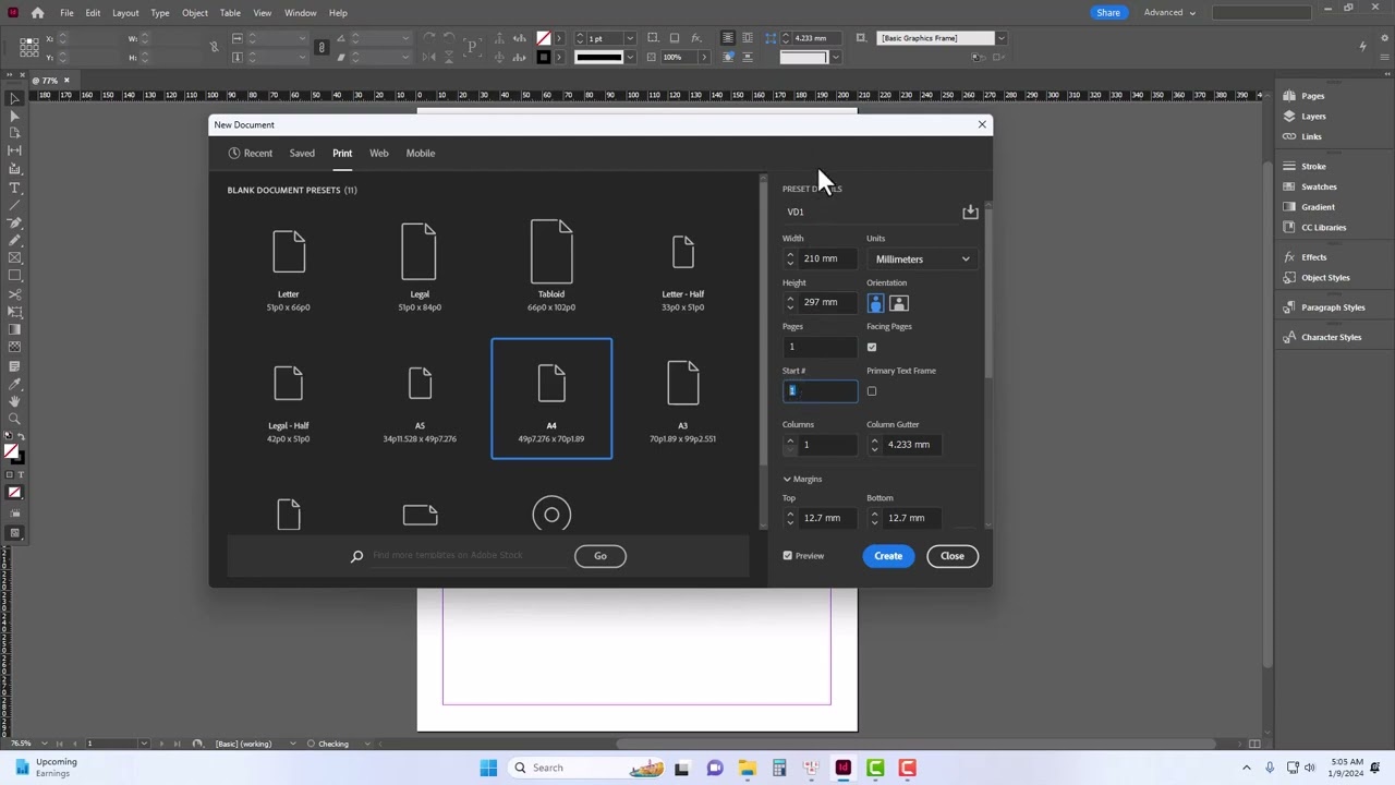 Bài 1: Tạo tài liệu mới