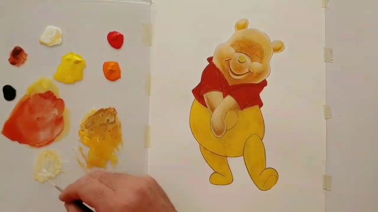 #011 Winnie The Pooh Acrylic Painting.
