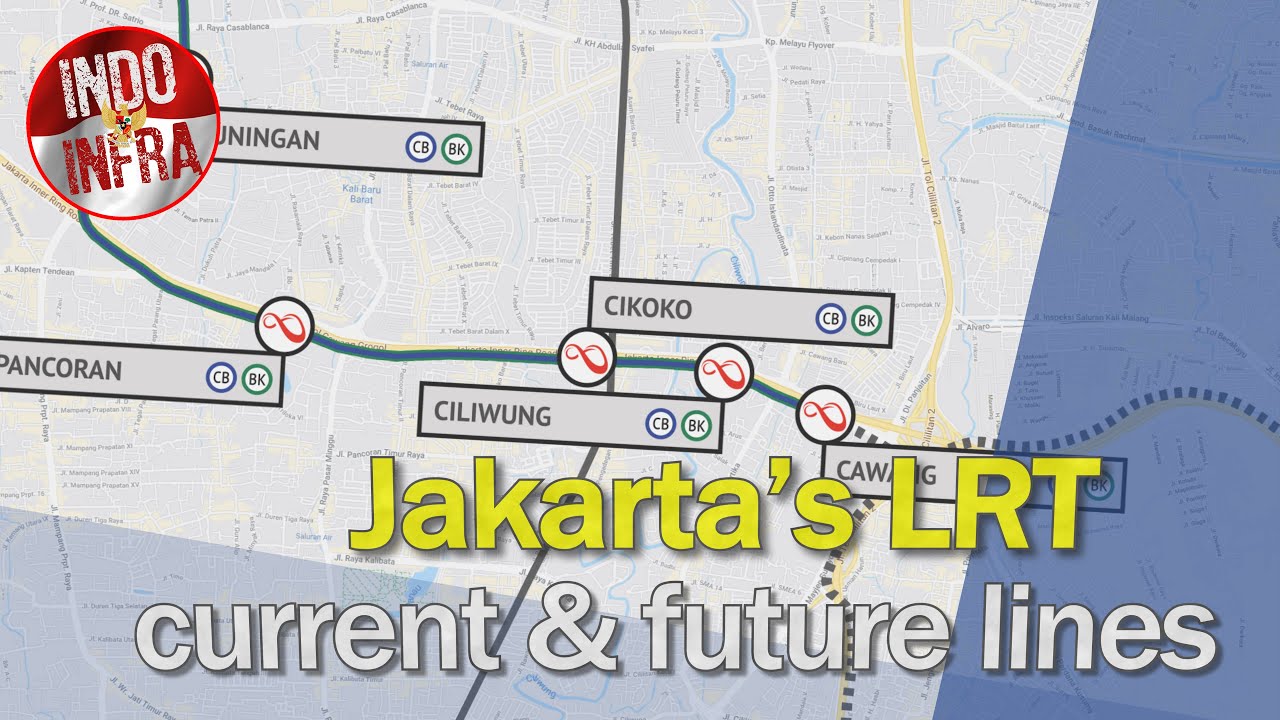 ANIMATION of LRT lines in Jakarta + planned route 🇮🇩