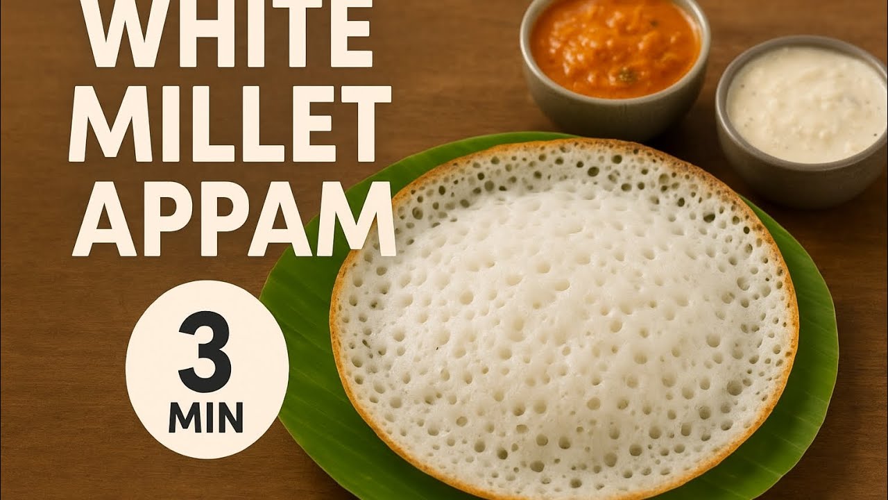 Super Soft White Millet Appam | Healthy & Easy Breakfast Recipe 😋/வெள்ளை சோளம் ஆப்பம் #healthyeating