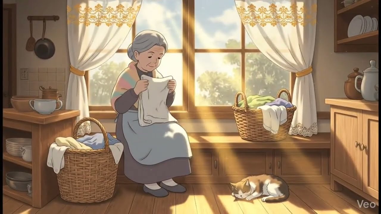 The Way Grandmother Folds Laundry | Family Warmth in Ordinary Hours — Ghibli Family-Style ASMR