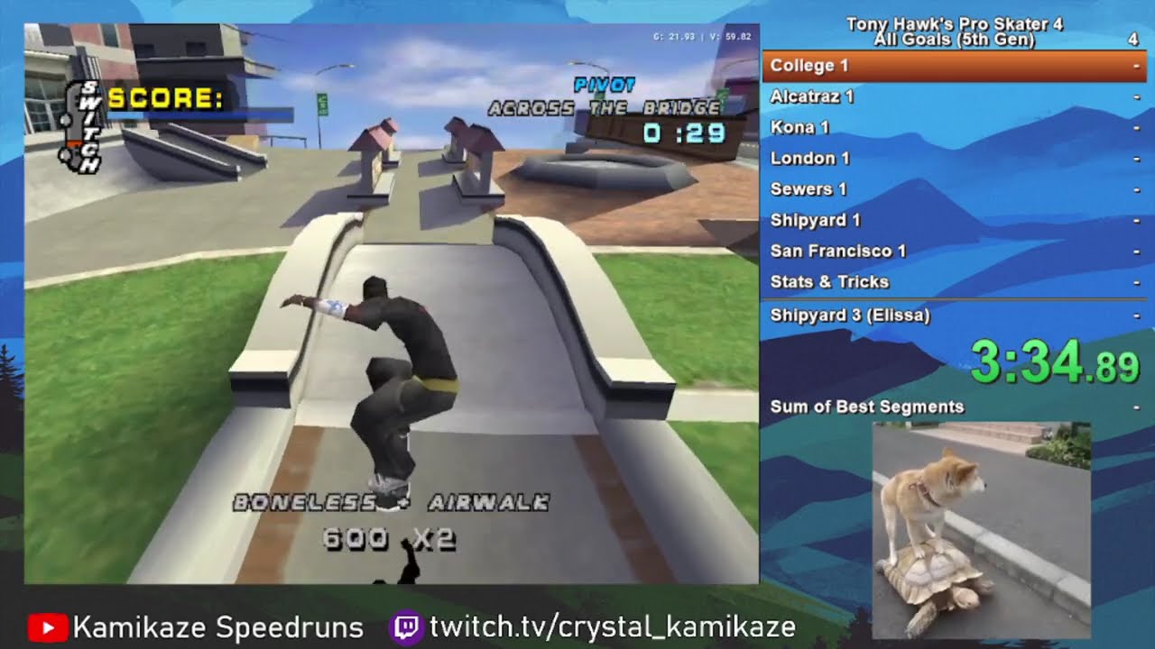 [WR] Tony Hawk's Pro Skater 4 (5th Gen): All Goals - 1:25:05
