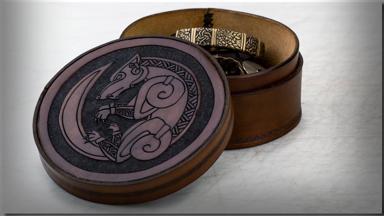 How to Make a Leather Box - With a Viking Wolf Carving