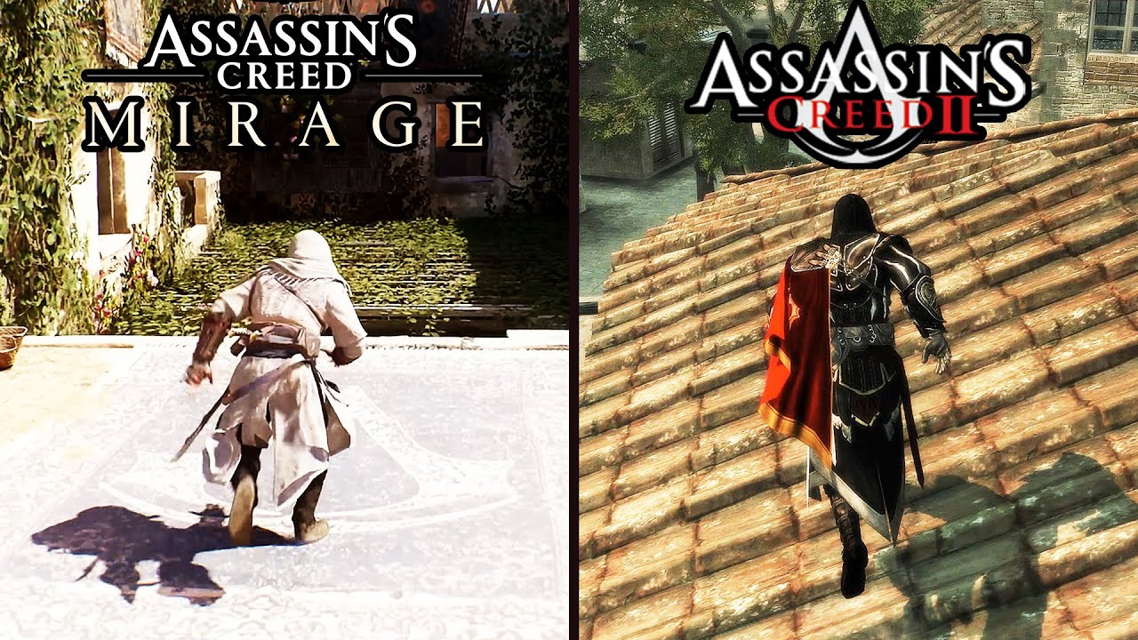 Assassins Creed Mirage vs Assassins Creed II - Parkour Gameplay Comparison