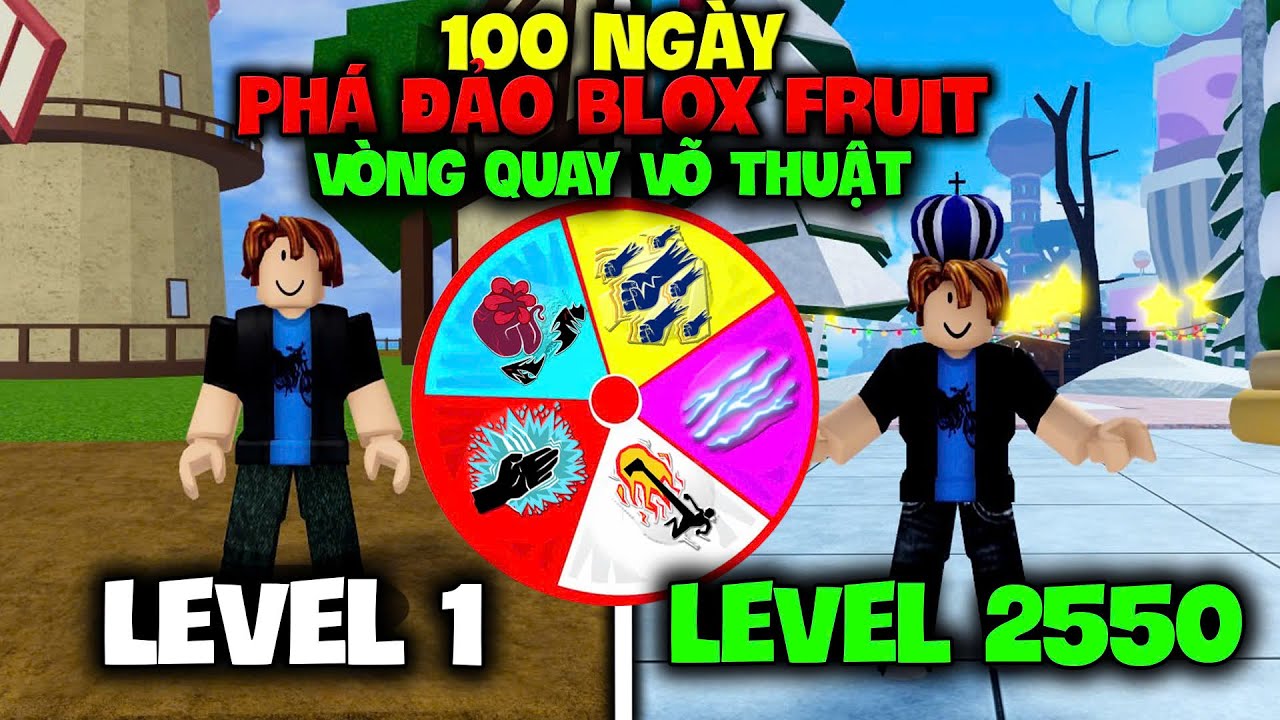 ZAPATO 100 NGÀY PHÁ ĐẢO BLOX FRUIT TỪ LEVEL 1-2550 VỚI VÒNG QUAY MELEE NGẪU NHIÊN Ở MỖI VÙNG BIỂN