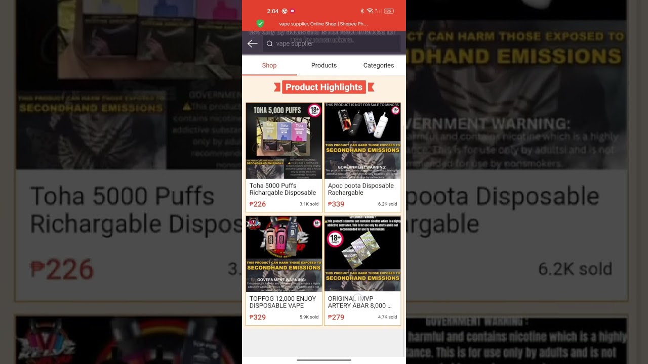 HOW TO CHECK OUT SHOPPEE VAPE PRODUCT USING ANDROID PHONE