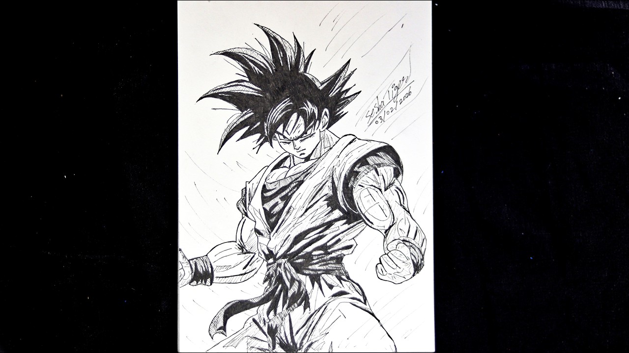 🔴LIVE! Sketch Son Goku From Dragon Ball  | Anime Art #shortsfeed #art #shorts