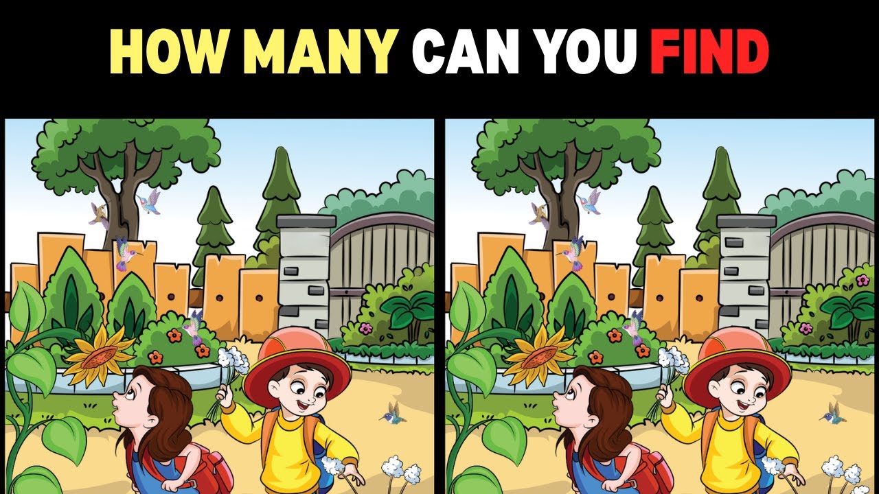 Find the Difference Kids in the Garden