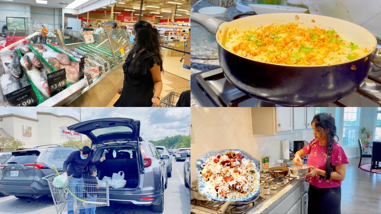 WEEKEND YUMMY 😋 DINNER/FISH 🐟🐠🦐 MARKET & VEGGIE & FRUITS SHOPPING 🛍 MUSHROOM 65 BIRIYANI