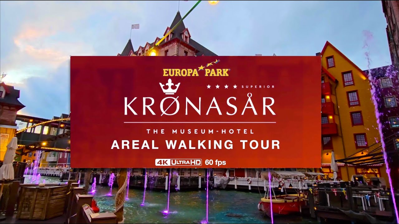 Europa Park Hotel KRØNASÅR - Walking Tour (4K60fps) + water show, Rulantica, new Slides & more