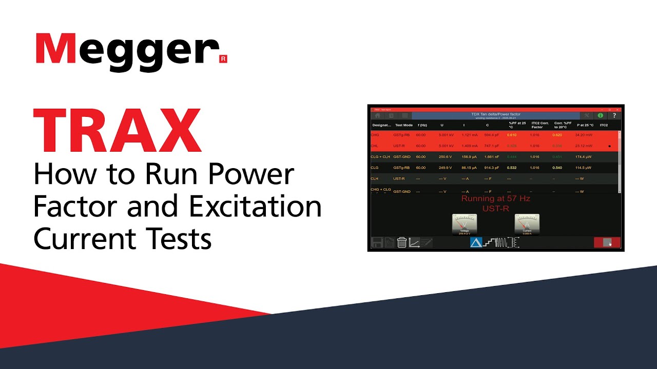 Megger TRAX: How to Run Power Factor and Excitation Current Tests