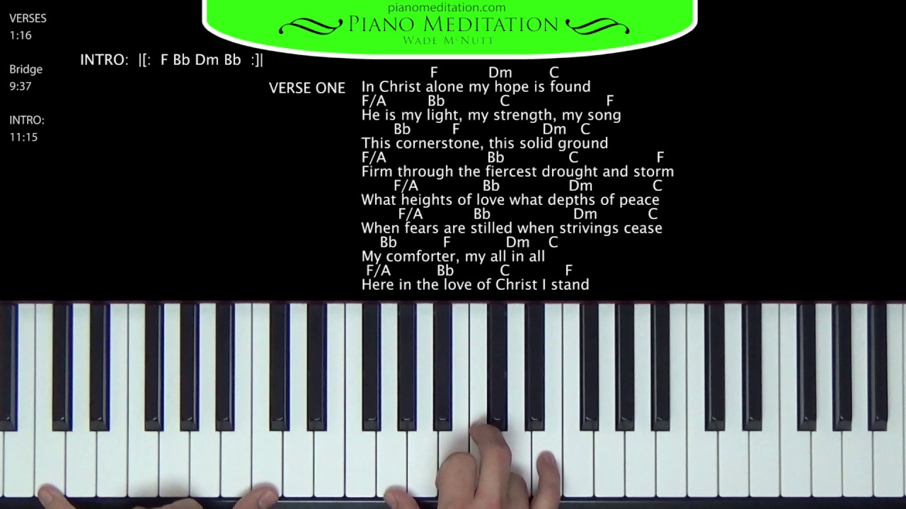 In Christ Alone (Kristian Stanfill) - How to Play on the Piano | F