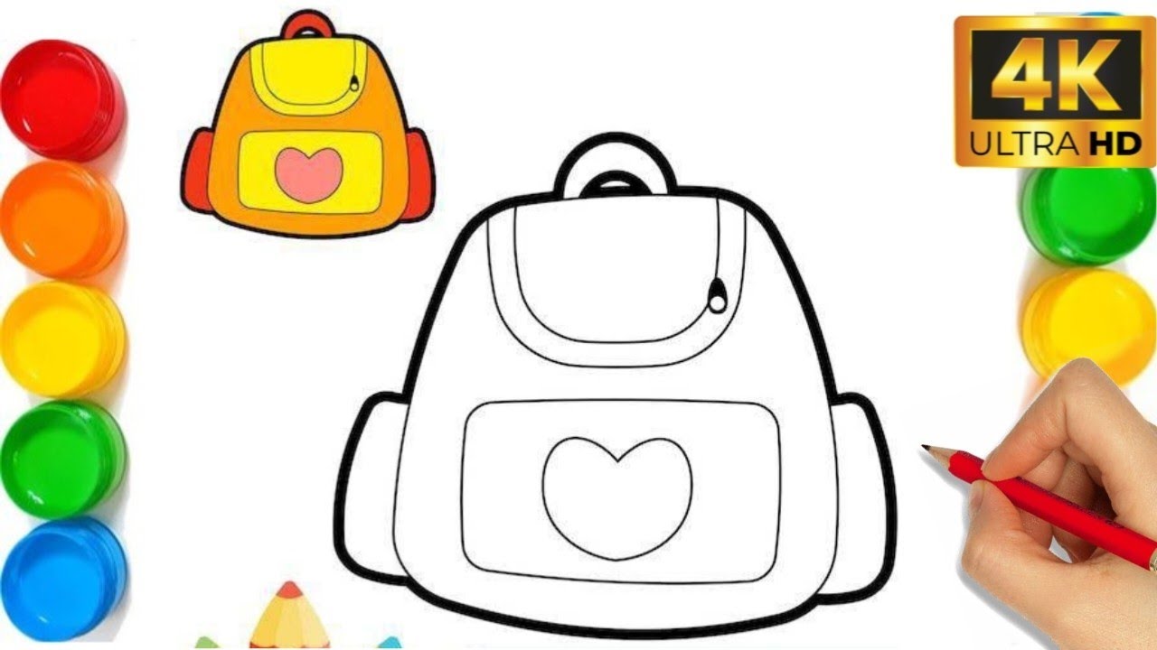 How to draw school bag drawing||school bag drawing easy step by step||