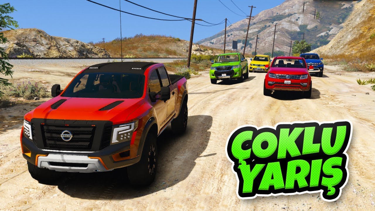 Süper Pikap Arabalar Çoklu Offroad Yarışı Yapıyor - GTA 5