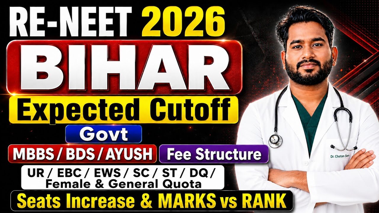 BIHAR STATE RE-NEET 2026 Expected Cutoff 🔥 MBBS, BDS, BAMS, BHMS, BUMS | RE-NEET SAFE SCORE & RANK