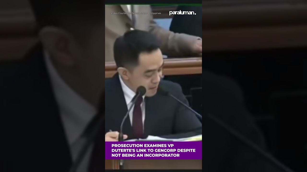 The Prosecution examined Vice President Sara Duterte&rsquo;s alleged connection to Gencorp Industries, Inc