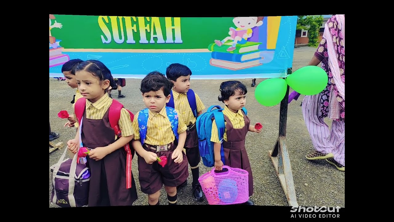 Pre Primary students first 🥇 day of School 2025 Suffah English school Akola #suffah #school