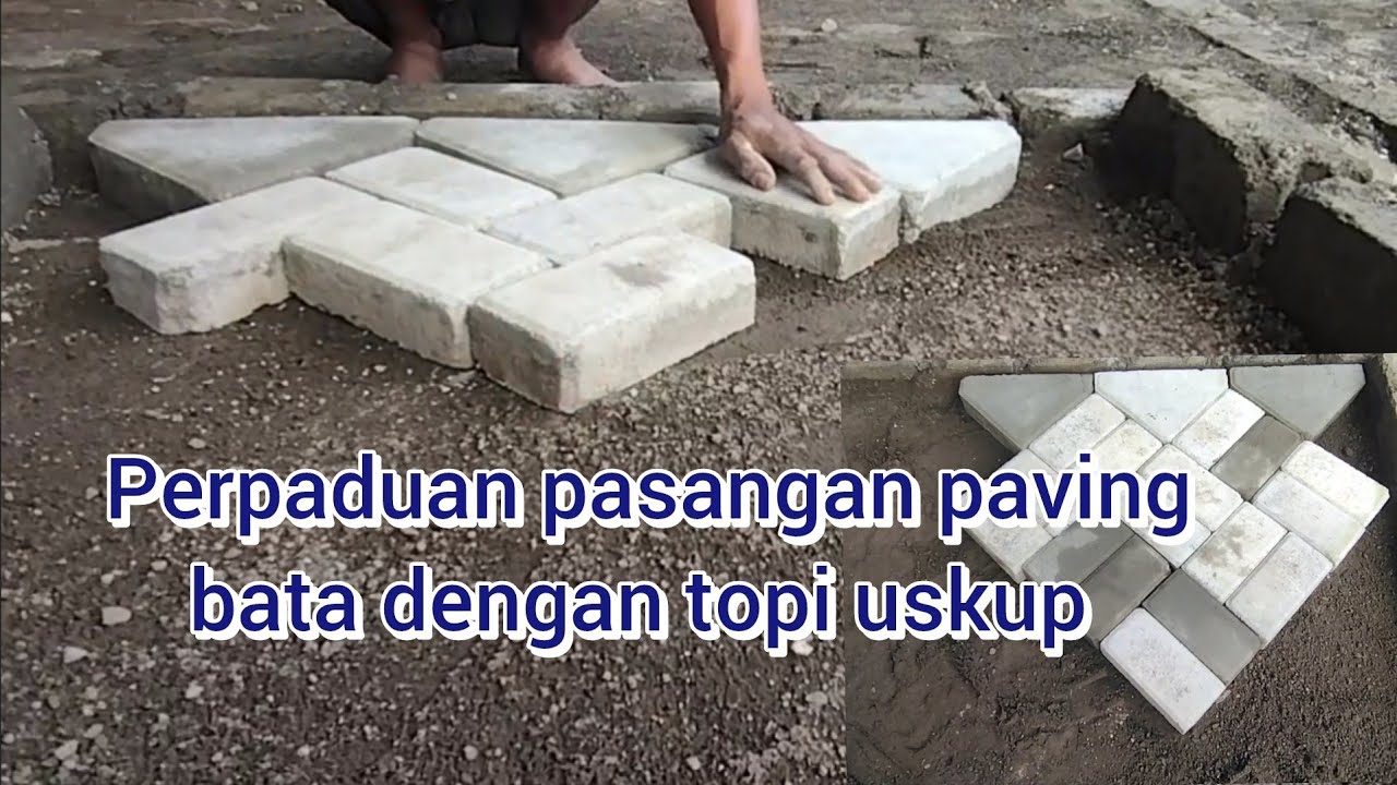 Perpaduan pasangan paving bata dan topi uskup#diy
