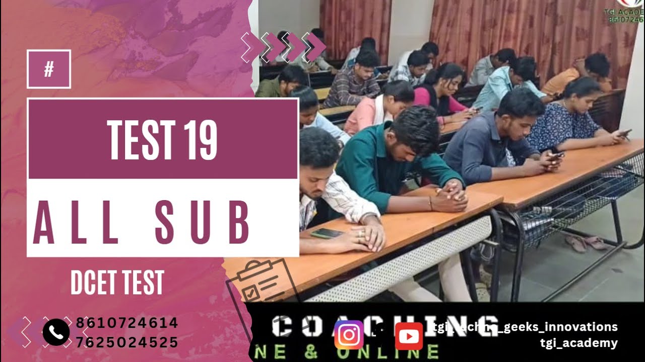 DCET TEST 19 CONDUCTION | TGI ACADEMY | DCET COACHING